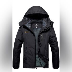 Men's Winter Waterproof Jacket Hooded Windproof * Black Sz M * Brand New *